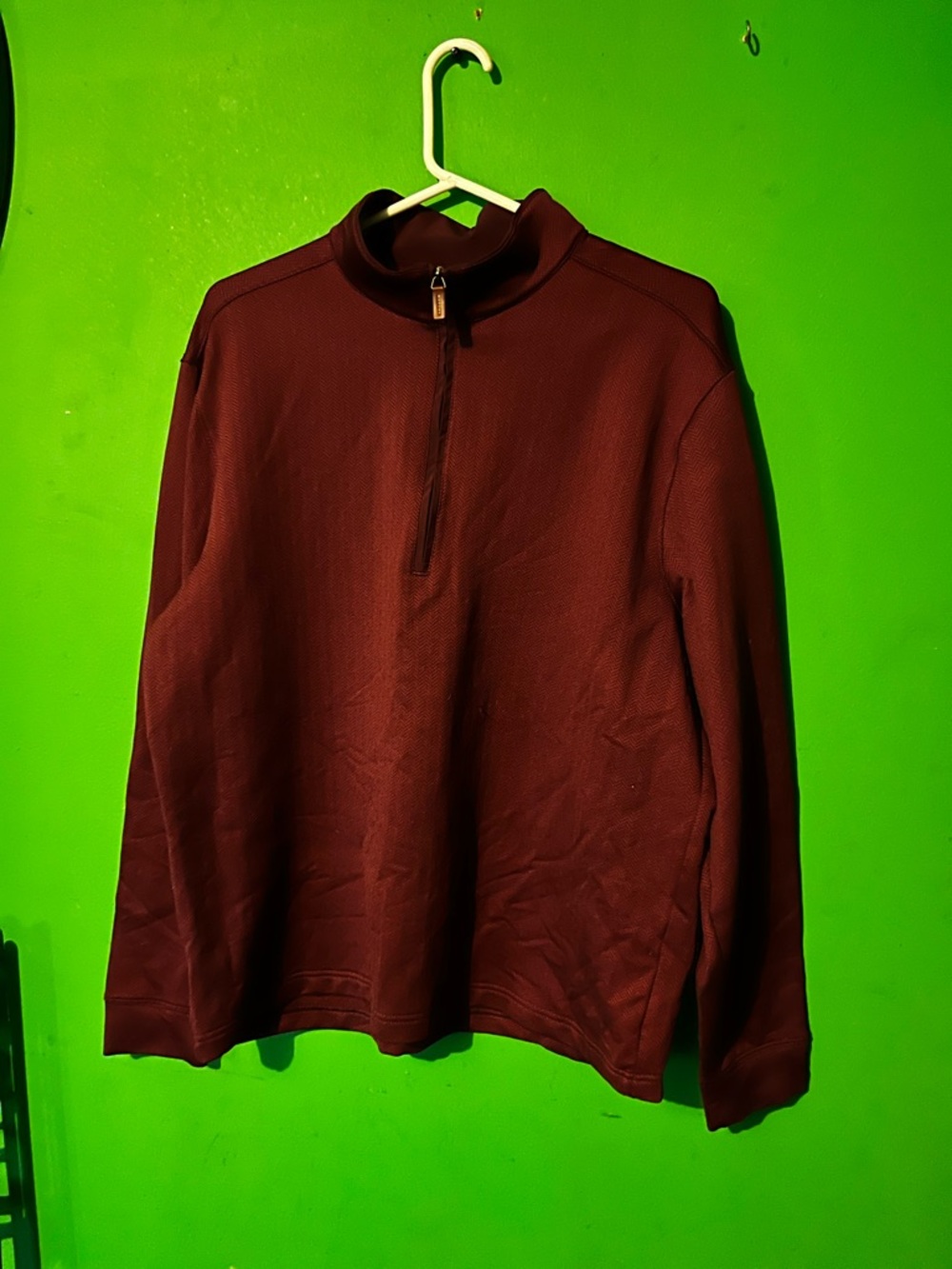 Walter Hagen Men's Zip-Up Sweater - Burgundy